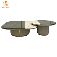 Ensemble de tables basses en marbre de luxe DAYLIGHT, design post-moderne, meubles de salon personnalisés