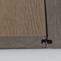 Carreaux de terrasse à emboîtement en bois massif composite WPC pour extérieur Finition en teck 23mm Grain de bois brossé en bambou pour sol de cuisine