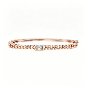 18K Gold Emerald Cut Lab Created Diamond Tennis <b>Bracelet</b> EF VVS VS CVD Diamond Fine Jewelry for Women - Product Image 1