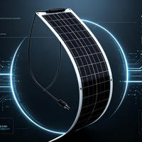 Panneau solaire flexible XXR-OEM ultra-mince 50W, taux de conversion 22%, étanche, mono PV, 210mmx210mm, pour toit courbé, yacht, réseau