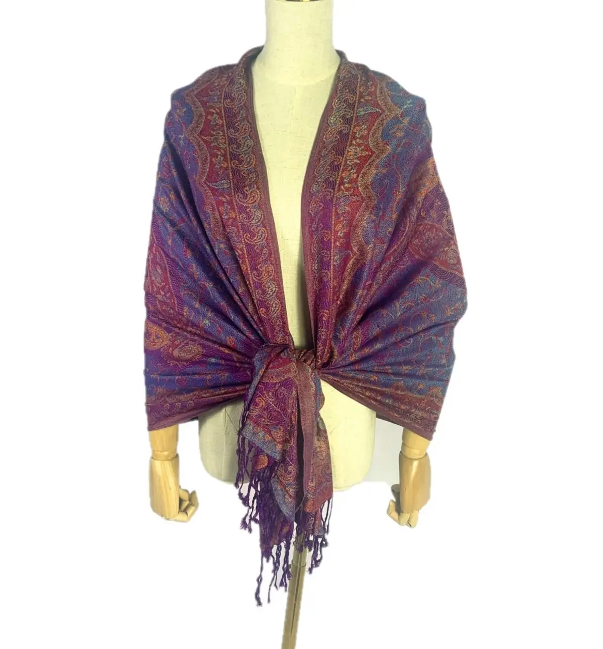 Designer Jacquard Geweven Kleur Vrouwen Acryl Sjaal Sjaal Pashmina Sjaals