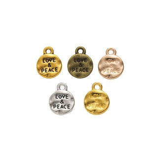 Amuleto de Disco 'Love Peace', Disco de Aleación de Zinc Estampado <span class=keywords><strong>para</strong></span> Pulseras de <span class=keywords><strong>la</strong></span> <span class=keywords><strong>Amistad</strong></span> - Product Image 5