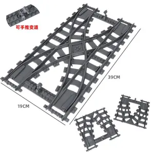 100-67, креативный строительный блок, игрушка, 6112, 3002, 3024, 3023, железнодорожная бифуркационная дорожка, поперечная рельса/Прямая + изогнутая (№ PA01318)