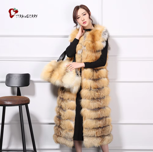 Gran oferta, chaleco de piel auténtica personalizado, chaleco largo de piel de zorro auténtica, nueva chaqueta de moda para mujer - Product Image 6