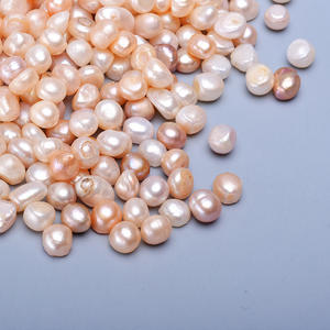 Perla Natural de Agua Dulce de 5.5-6mm, Teñida de Negro, Redonda, con Partículas Blancas Brillantes, Perla Desnuda con Medio Orificio para Joyería Suelta - Product Image 3