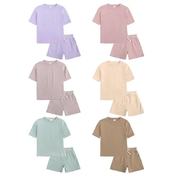T-shirt d'été unisexe pour bébés, vêtements courts, avec cordon de serrage, tenues doubles pour garçons, nouvelle collection