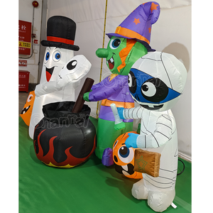 Décoration d'extérieur gonflable pour Halloween : Fantôme blanc, Citrouille, <span class=keywords><strong>Sorcière</strong></span> avec soupe – Combinaisons gonflables - Product Image 2