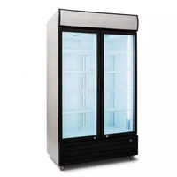 Réfrigérateur de présentation de boissons à refroidissement direct vertical à porte simple à température unique mécanique pour supermarché commercial