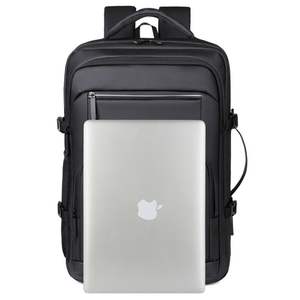 Sac à dos professionnel noir pratique avec logo personnalisé, port de charge USB, pour les voyages et le travail - Product Image 5