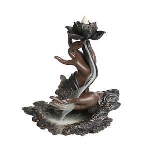 Bruciatore di Incenso Buddha in Ceramica Fatto a Mano, Porta Incenso a Riflusso, Aromatico per Casa e Ufficio, Decorazione Primaverile - Product Image 6