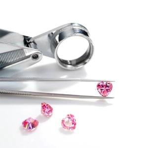 <strong>Loose</strong> Pink HPHT Synthetic Lab Grown <strong>Diamonds</strong> <strong>Excellent</strong> Heart Cut VVS2 Clarity White <strong>Diamonds</strong> - Product Image 3
