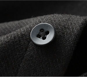 Camisa de franela informal para hombre, lana marrón, cálida, gruesa, cuello alto, Logo impreso, tela de sarga de algodón y poliéster antiarrugas - Product Image 5