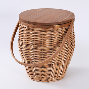 Phổ Biến Nhất <span class=keywords><strong>Wicker</strong></span> Picnic <span class=keywords><strong>Basket</strong></span> Với Xử Lý Và Nắp Gỗ - Product Image 3