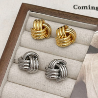Anting geometris mode Eropa dan Amerika anting-anting logam besar modis Vintage