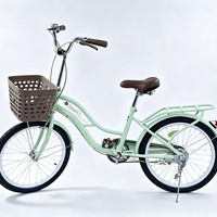 Bicicleta Urbana para Mujer, 26 Pulgadas, Ligera, con Canasta, Cómoda para la Ciudad y la Playa