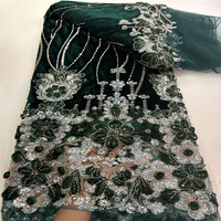 Tissu brodé de fleurs en relief 3D avec perles pour robes de mariée et robes de soirée - Robes de mariée et tenues de soirée