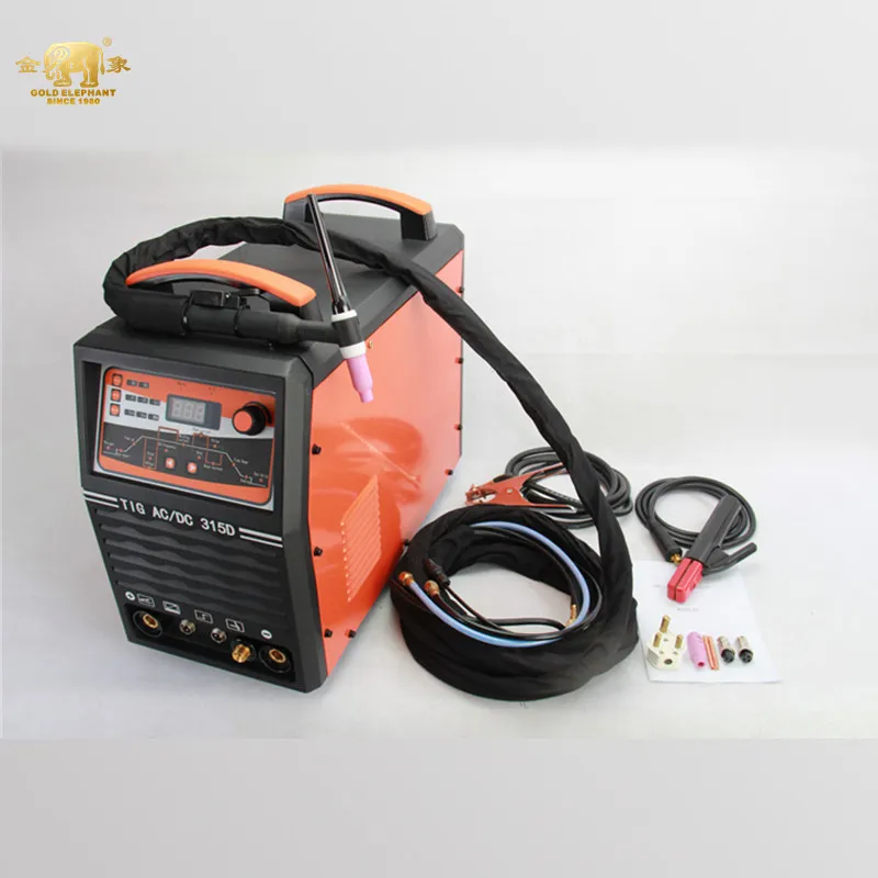 GOLDEN ELEPHANT multiple protection ac dc tig welder igbt 315 inverter tig mma welding machine of ac dc tig 315 with accessories