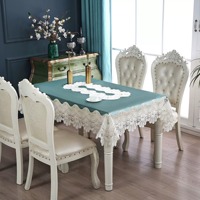 Nappe en dentelle brodée de haute qualité, design vert, velours luxueux, motifs floraux, nappe épaisse, réutilisable, personnalisable pour mariage