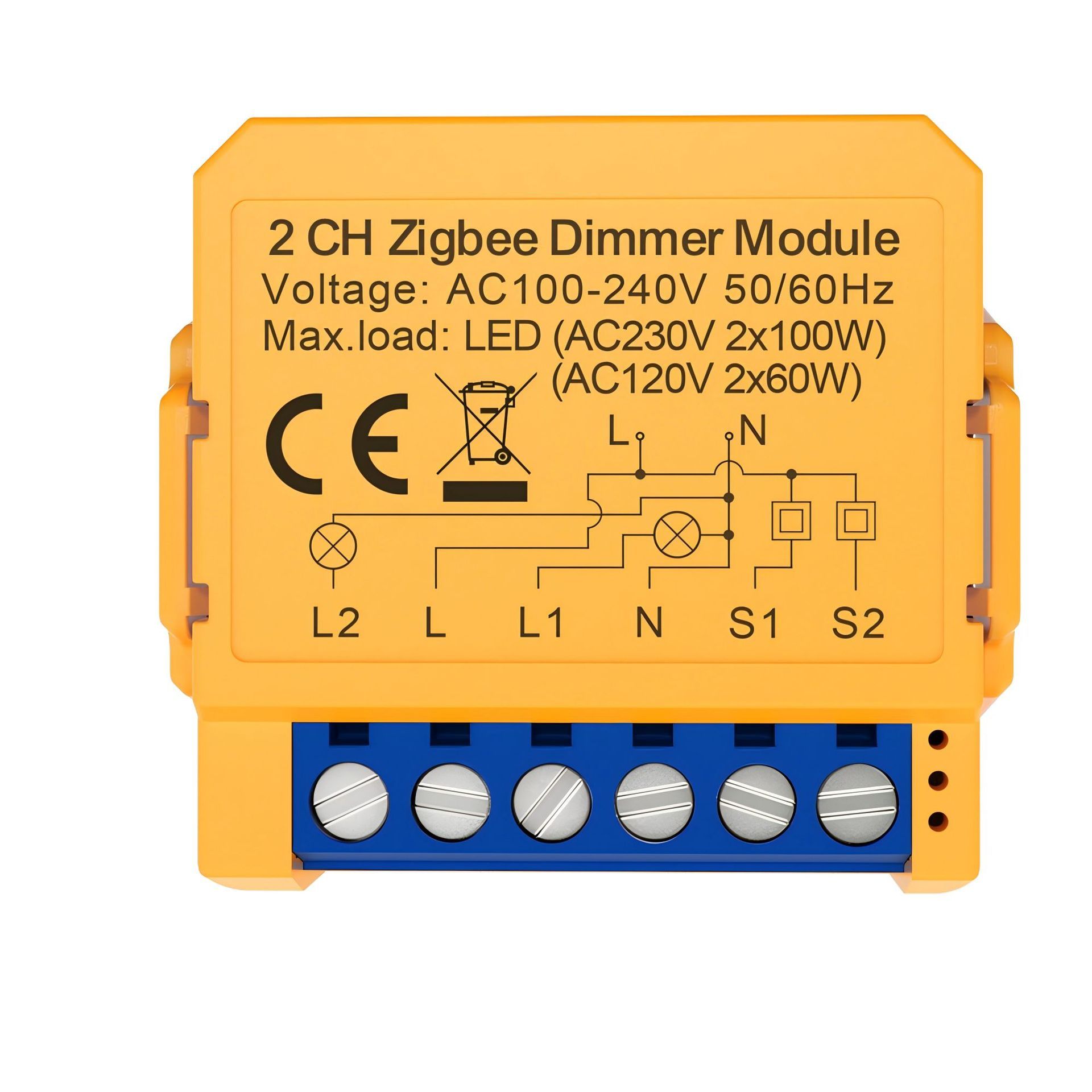 สวิตช์หรี่ไฟ ZigBee 2 ช่อง