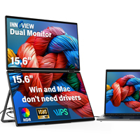 Monitor Portátil Dual para Laptop, Adaptador de 30W, Cable de Datos Tipo-C con Funciones Completas, Cable de Conexión