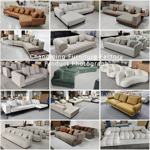 Hiện đại Ba chỗ ngồi vải sofa khách sạn phòng khách sofa đặt đồ nội thất L Shape Teddy nhung cắt góc sofa - Product Image 3