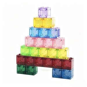 Blocs de construction en plastique pour enfants de 0 à 3 mois, apprentissage précoce éducatif, cube de couleur unie, assemblage amusant - Product Image 5