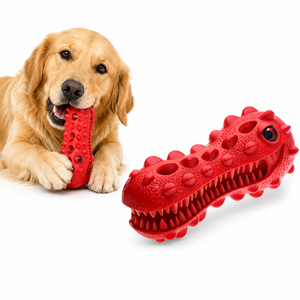 Juguete Masticable Resistente para Perros, Cabeza de Dinosaurio con Sonido, Goma Natural, Juguetes Masticables para Perros Mordedores Agresivos, Razas Grandes - Product Image 1