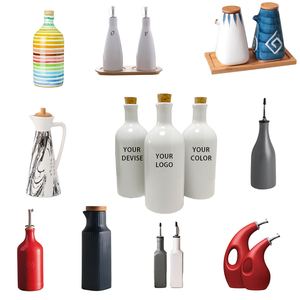 Juego de vinagreras de botellas de cerámica al por mayor para condimentos dispensador de aceite de cocina y vinagre botella de condimentos de aceite de <span class=keywords><strong>oliva</strong></span> hecha a mano con corcho - Product Image 6
