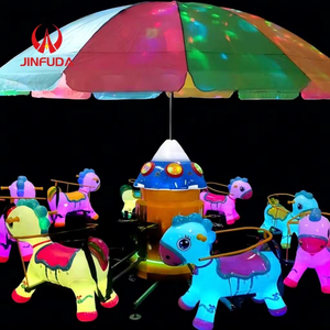 Carrusel Infantil Personalizado de 4 Asientos para Parque de Atracciones, 220v, Mini Carrusel Eléctrico con Caballos para Niños en Venta - Product Image 4