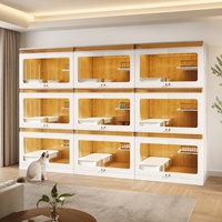 Vitrine d'exposition pour animaux de compagnie en bois massif sur mesure, mobilier de cage pour petits animaux, vitrine pour animalerie intérieure