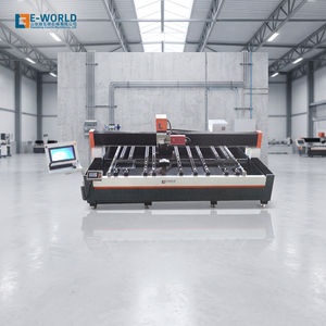 Machine de sablage laser E-WORLD pour verre, construction en acier, haute précision, contrôlée par PLC, 380V, couleur noire, épaisseur de verre 3-18mm - Product Image 1