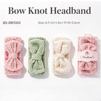 Bandeau doux en crochet avec nœud, bandeau de spa en peluche tricoté à la main pour soins du visage, maquillage, lavage du visage, personnalisable