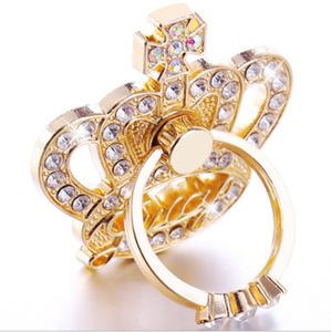 Soporte <span class=keywords><strong>para</strong></span> Teléfono Celular con Anillo de Agarre <span class=keywords><strong>para</strong></span> Dedos, Diseño de Corona de Pavo Real y Mariposa - Product Image 4