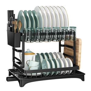 Support de rangement métallique personnalisé à 3 niveaux pour comptoir de cuisine, égouttoir à vaisselle sur évier, vente en gros, promotion - Product Image 1