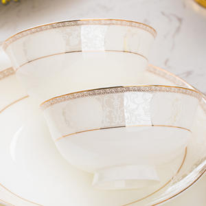 Set di Stoviglie in Porcellana Bone China di Jingdezhen, Design Moderno e Semplice, Lusso Discreto, Ciotole e Piatti per Casa, Adatto al Microonde, Confezione Regalo - Product Image 2