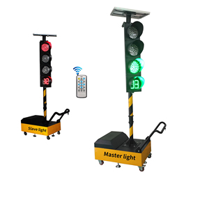Feux de signalisation routière mobiles <span class=keywords><strong>à</strong></span> LED solaires portables de 200 mm avec minuteur de <span class=keywords><strong>compte</strong></span> <span class=keywords><strong>à</strong></span> <span class=keywords><strong>rebours</strong></span>, chariot <span class=keywords><strong>à</strong></span> roues pour travaux routiers - Product Image 1