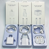 Cargador rápido de pared USB-C PD de 35 W, juego de cables trenzados de nailon de tipo C a tipo C, enchufes opcionales para EE. UU., UE y Reino Unido para dispositivos electrónicos tipo C