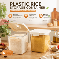 Contenedor de Almacenamiento de Arroz de Plástico para Cocina, Estilo Nórdico Tranquilo, Uso Doméstico, Grande, 20 Libras, Sellado, a Prueba de Insectos y Humedad