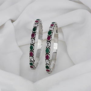 <b>Vintage</b> Inspired 925 Silver Necklace & Earring Set for Women Classic Festive Jewelry with Natural Crystal - Product Image 1