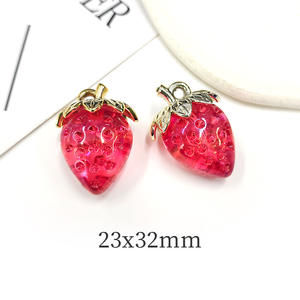 AA02178 3D кулон с клубникой 2,<span class=keywords><strong>3</strong></span>*<span class=keywords><strong>3</strong></span>,2 см, фруктовые Подвески для изготовления ювелирных изделий, ожерелье, браслет, брелок, серьги - Product Image 2