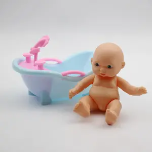 Accessoires de poupée Poupée en vinyle 15cm avec baignoire 5 joints avec globes oculaires Maison de jeu pour enfants Jouets - Product Image 1