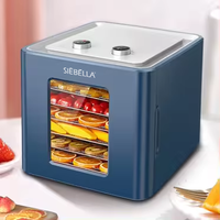 Geïndividualiseerde logo draagbare elektrische roestvrijstalen digitale besturing huishoudelijke voedseldroger mini voedseldroger met 6 trays