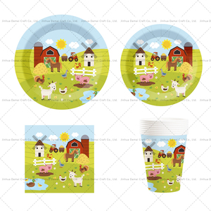 Juego de Platos de Cumpleaños DAMAI con Diseño de Animales de Granja, Impresión Offset a 4 Colores, Vajilla de Papel para Fiestas Infantiles - Product Image 5