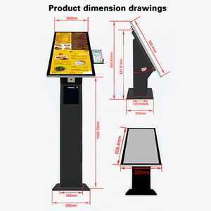 ตู้ขายตั๋วพิมพ์ลายตารางสำหรับอาหารและเครื่องดื่มแนวตั้งสีดำขนาด15.6นิ้ว - Product Image 4