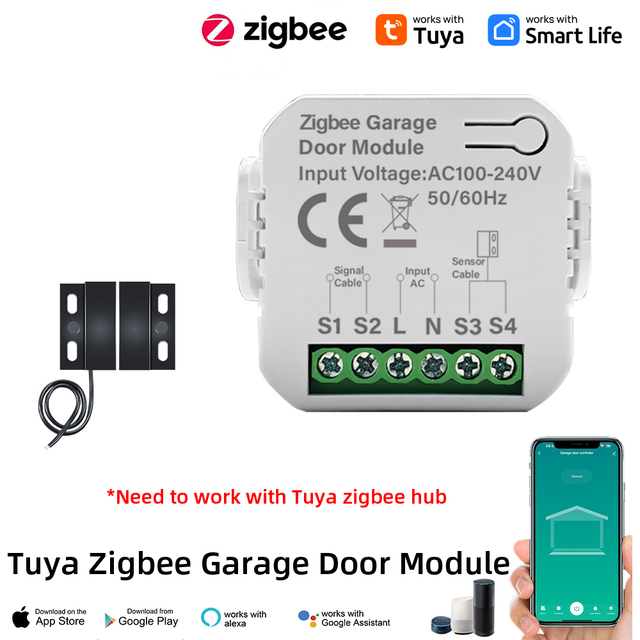 Wholesale Tuya Zigbee Smart Garage Door Switch Module Retrofit Intelligent Garage Open Controller Compatible with Smart Life App
