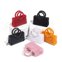 Sac de soirée perlé fait main personnalisé pour femme, avec poignée supérieure et petite pochette, idéal pour les fêtes et mariages