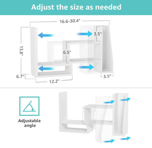 Organizzatore da Scrivania con Libreria, Scaffale Bianco per Organizzazione Ufficio, Mensole per Scrivania e Accessori ad Angolo - Product Image 2