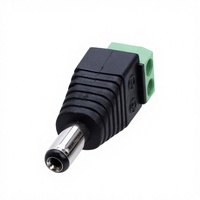 Adaptateur de prise d'alimentation DC mâle 5,5 mm, 2 broches, terminaison à vis, contact en cuivre, connecteur en plastique pour caméra CCTV, éclairage LED