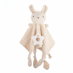 Nueva Manta de Peluche de Algodón Orgánico para Bebé con Sonajero, Conejito de Peluche Suave, Manta de Mano de Animal de Peluche, Manta de Apego de Conejito - Product Image 3
