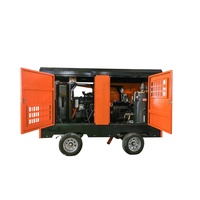 Compresseur d'air portable populaire 37 kW 8 bar 5 m3/min, moteur diesel, compresseur d'air à vis 185 pcm, connexion à une remorque